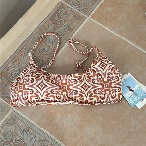 Roxy Brown and Cream Bikini Top XS